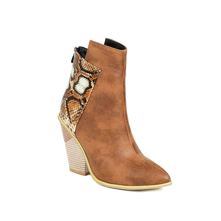 Botines de Mujer con Punta Fina y Tacones Altos - Moda Tallas Grandes