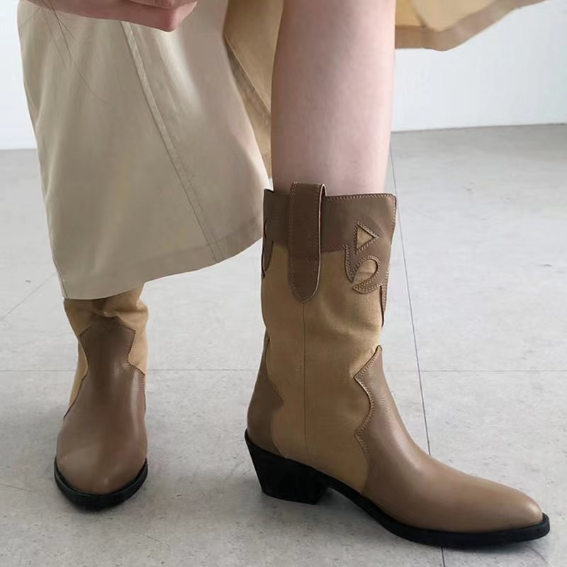 Botas Cowboy Western de Verano para Mujer - Estilo Coreano con Punta Retro