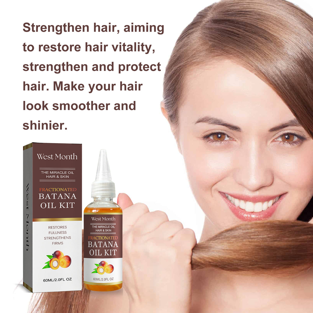 West&Month Aceite Esencial para el Cuidado del Cabello Batana - Hidratación y Mejora del Cabello Seco