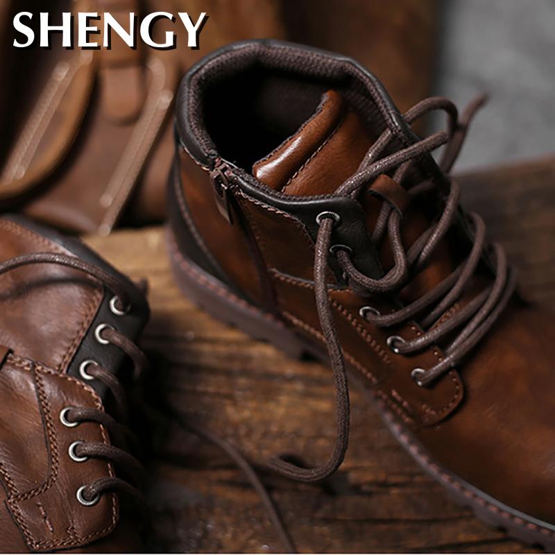 Botas Hombre Retro Estilo Vintage — Tobílleras con Cordones