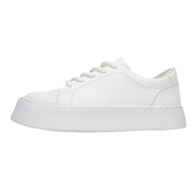 Zapatillas Hombre Blancas con Cordones — Suela Gruesa