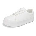 Zapatillas Hombre Blancas con Cordones — Suela Gruesa