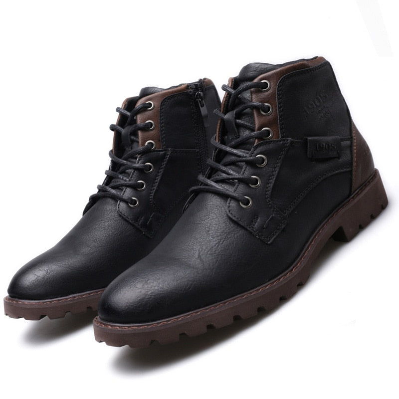 Botas Hombre Retro Estilo Vintage — Tobílleras con Cordones