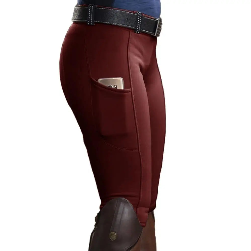 Women Fashion High Waist Elastic Equestrian Pants Horse Racing Skinny Trousers Womens Horse Riding Camping Running Climbing Pant