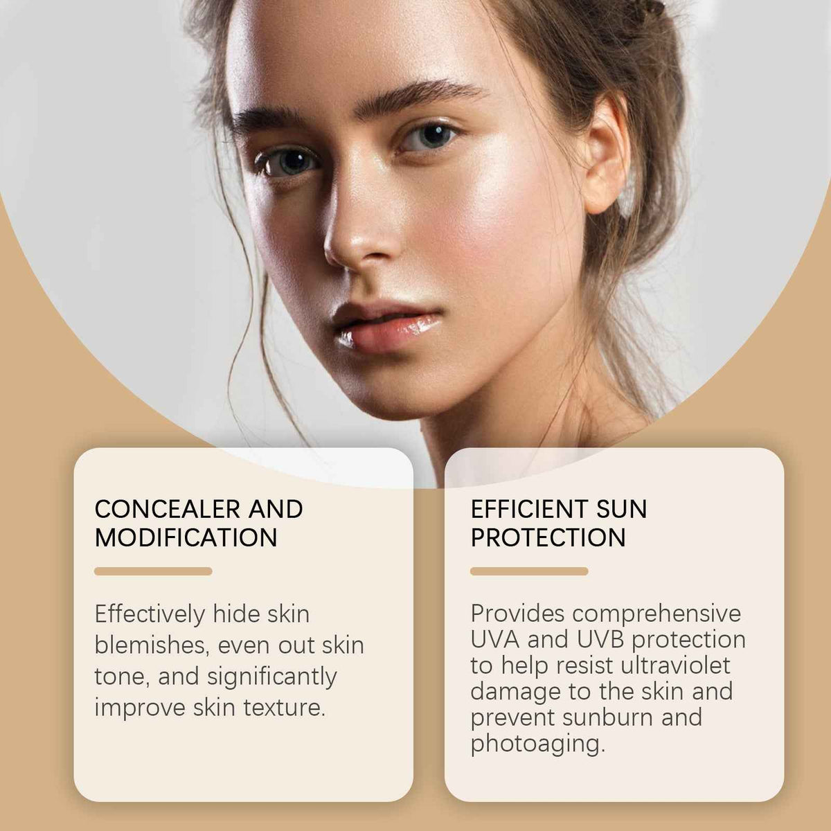 BB Cream Protector de Baba de Caracol Dorado Eelhope, Corrector Hidratante Resistente al Agua