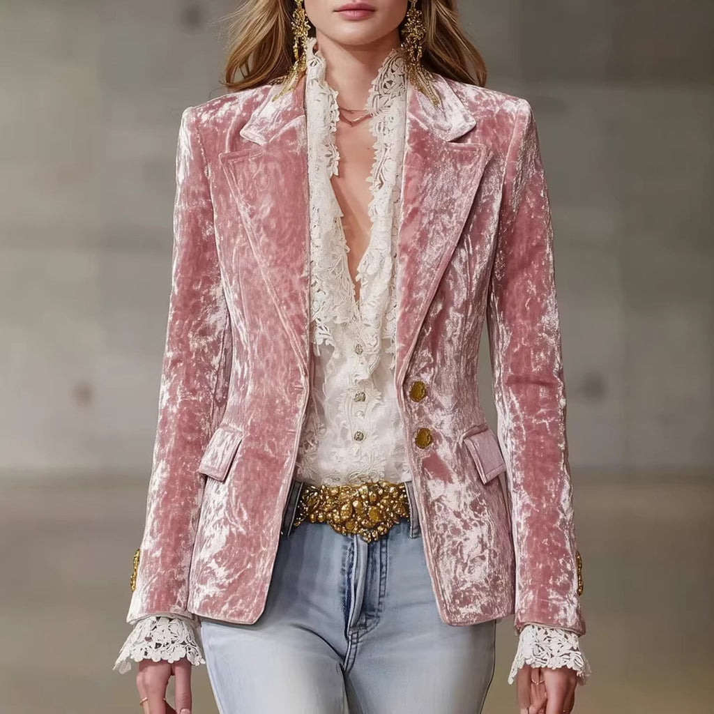 Fashionable Slim Fit Suit Jacket with Lapel and Pocket for Women, Long Sleeve, Casual Wear
