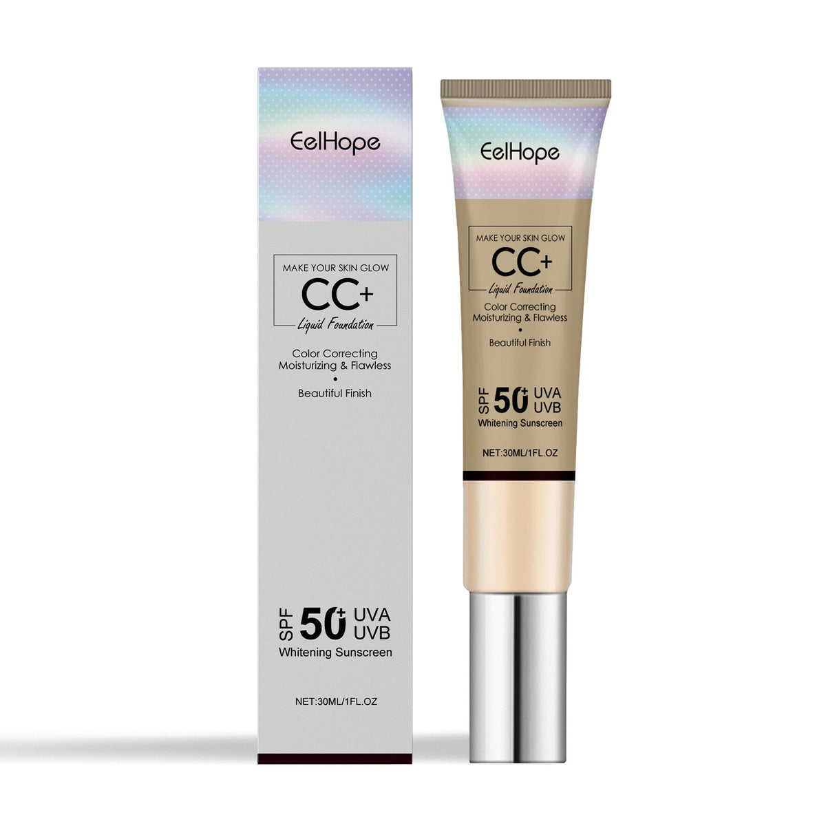 CC Cream Eelhope, Corrector Hidratante e Iluminador de Larga Duración con Protección