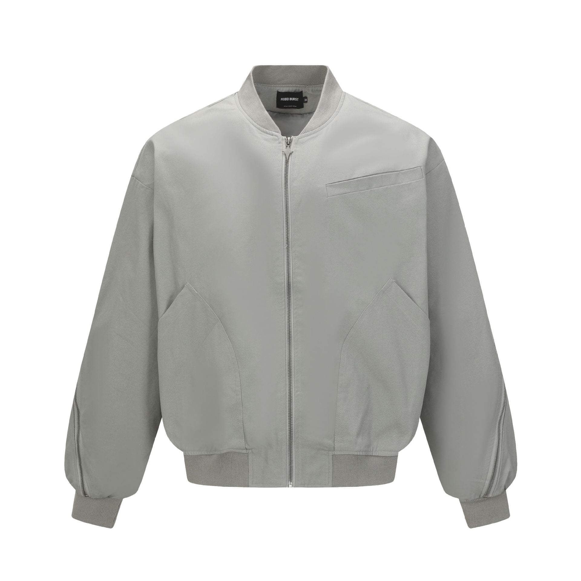 Solid Color Long Sleeve Baseball Collar Loose Fit Jacket for Men