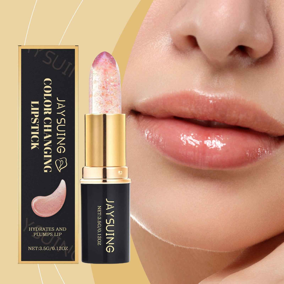 Bálsamo Labial Jaysuing Cambia Color, Brillante, Hidratante sin Grasa e Iluminador