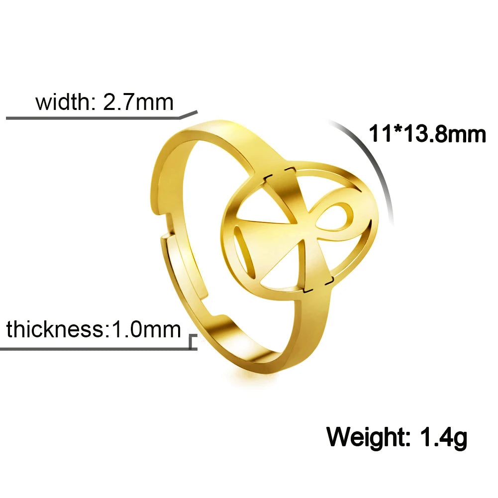 2026 Trend Cross Ring Gold Color Open Finger Rings for Women Christian Jesus Stainless Steel Jewelry Friends Gifts New