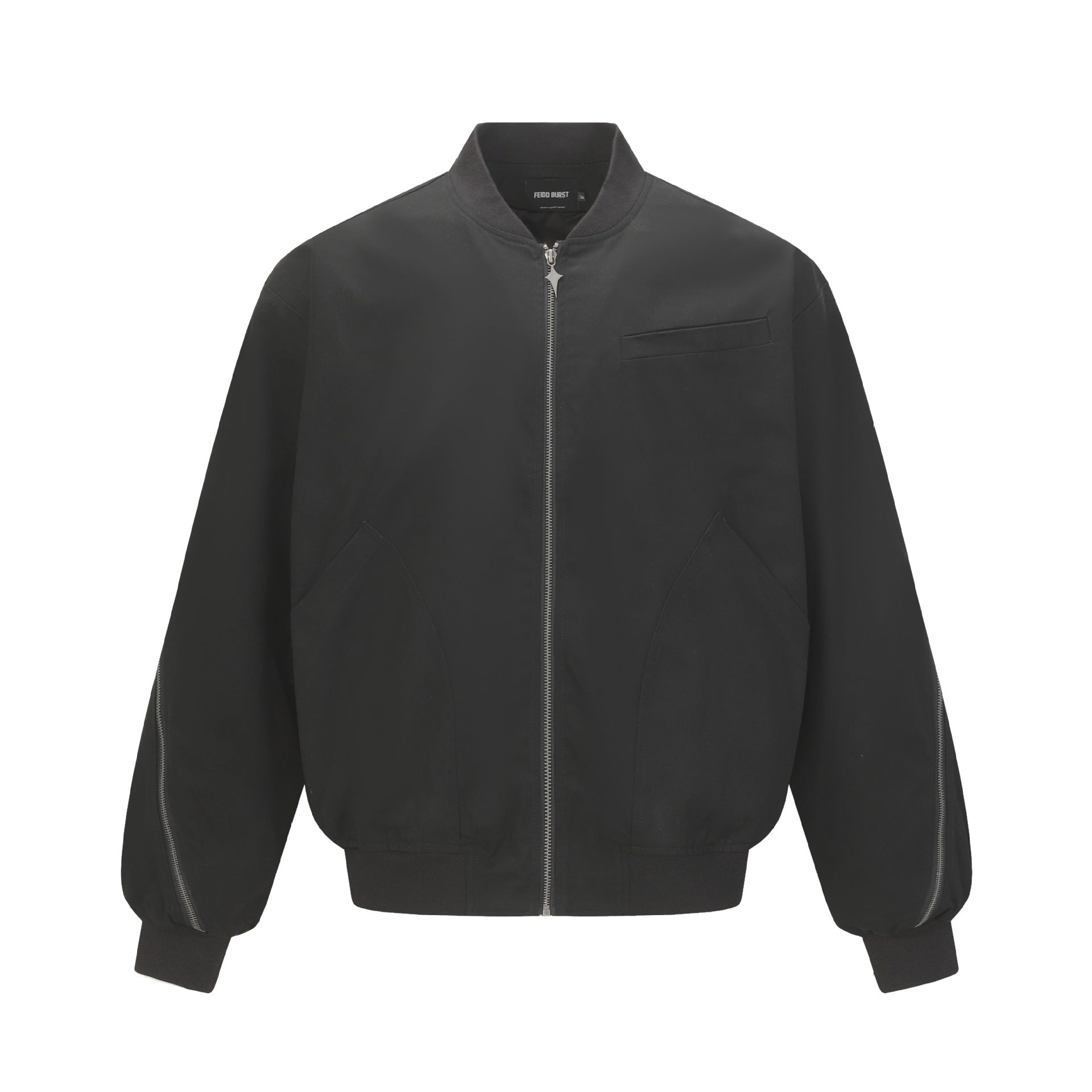 Solid Color Long Sleeve Baseball Collar Loose Fit Jacket for Men