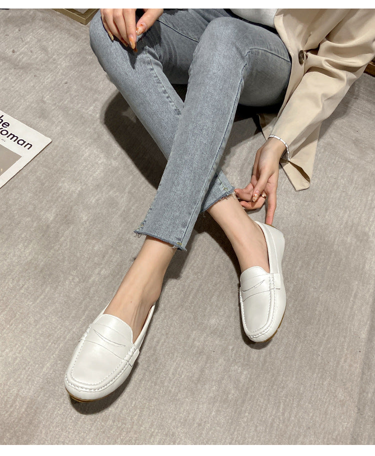 Zapatos planos tipo frijol, calzado casual para mujeres modernas