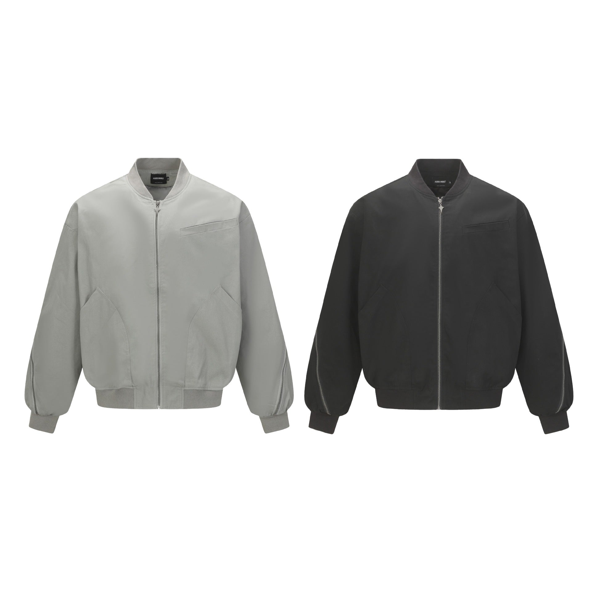 Solid Color Long Sleeve Baseball Collar Loose Fit Jacket for Men