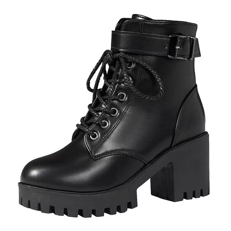 Botas Martín de Mujeres con Hebilla y Suela Gruesa - Elegancia y Estilo