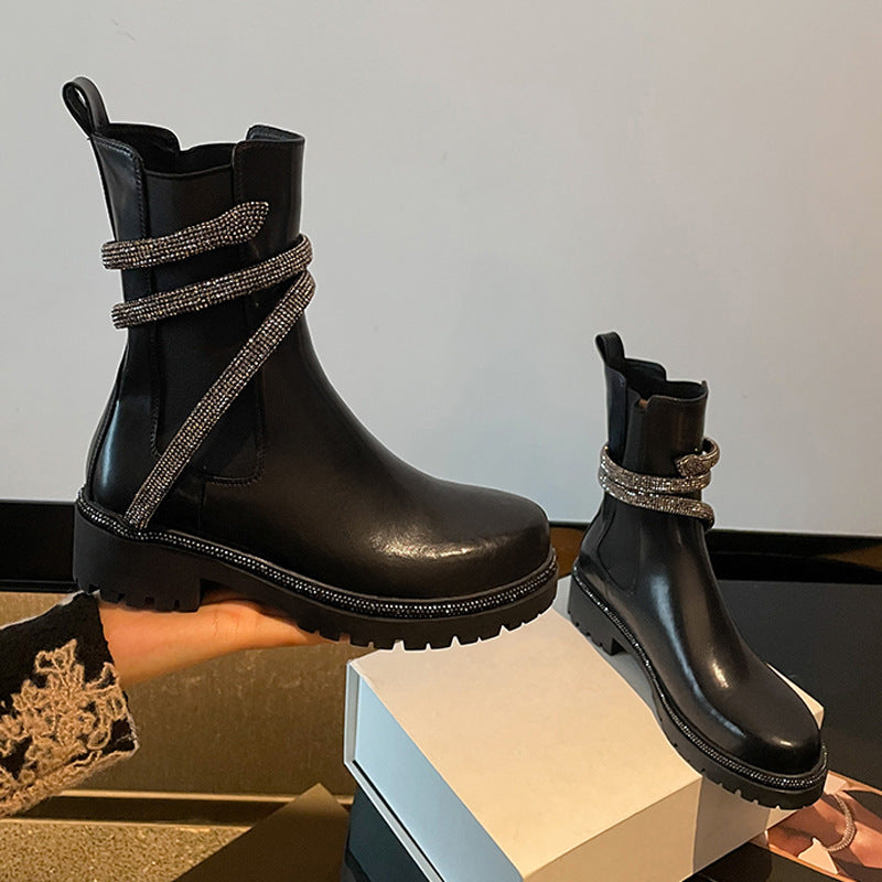 Botas Martin Internas para Mujer con Suela Gruesa - Estilo Británico