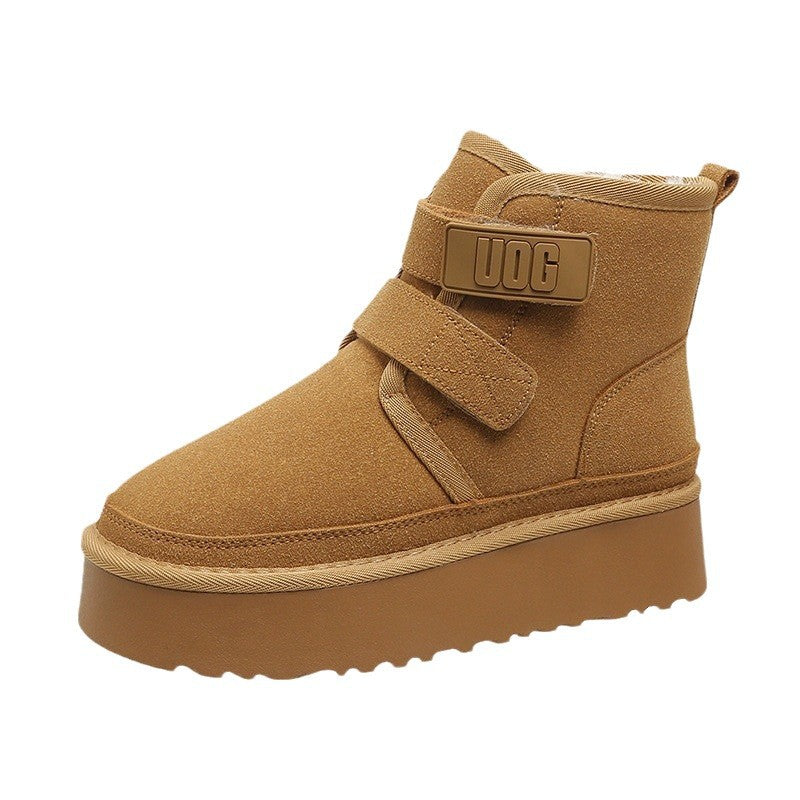 Botas de Nieve de Suela Gruesa y Forro de Piel Sintética para Mujeres