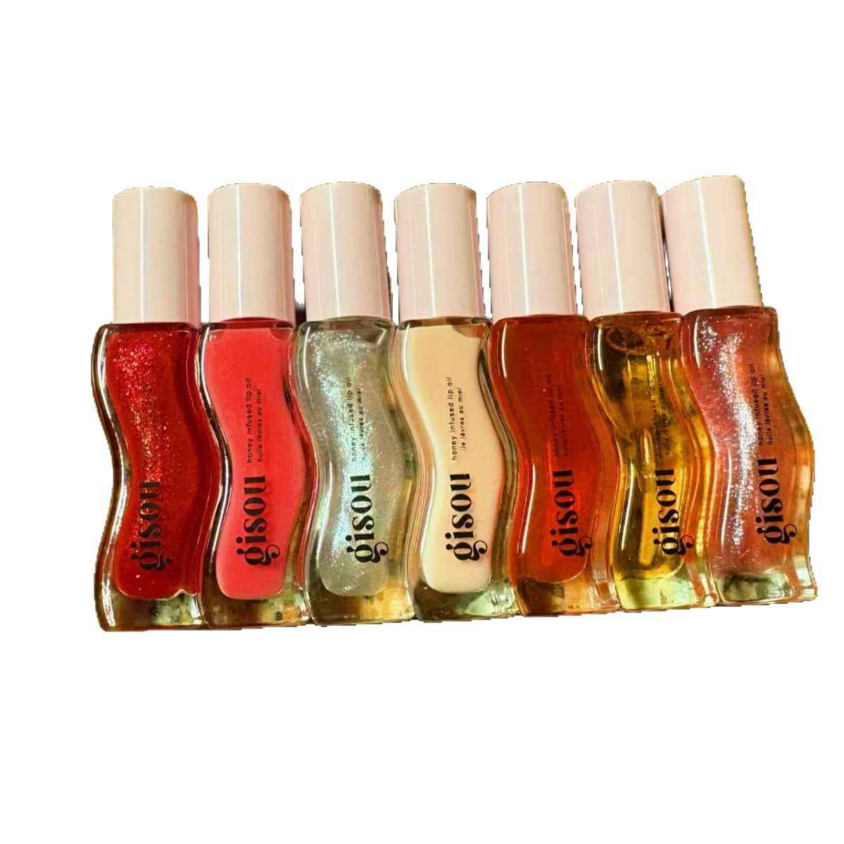 Aceite labial Gisou (sandía, miel, coco y fresa): brillo labial hidratante, reparador, voluminizador e iluminador (8 ml)