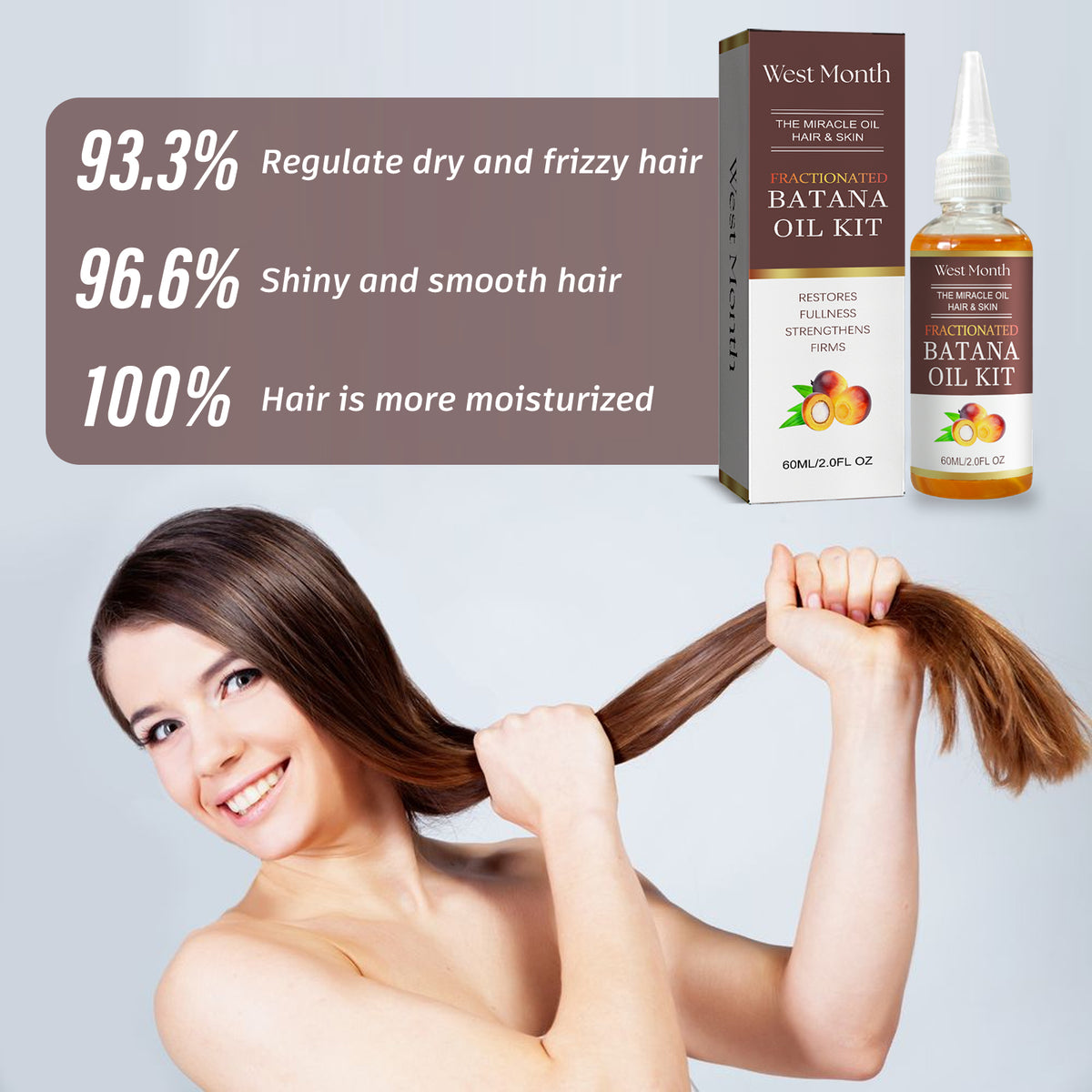 West&Month Aceite Esencial para el Cuidado del Cabello Batana - Hidratación y Mejora del Cabello Seco