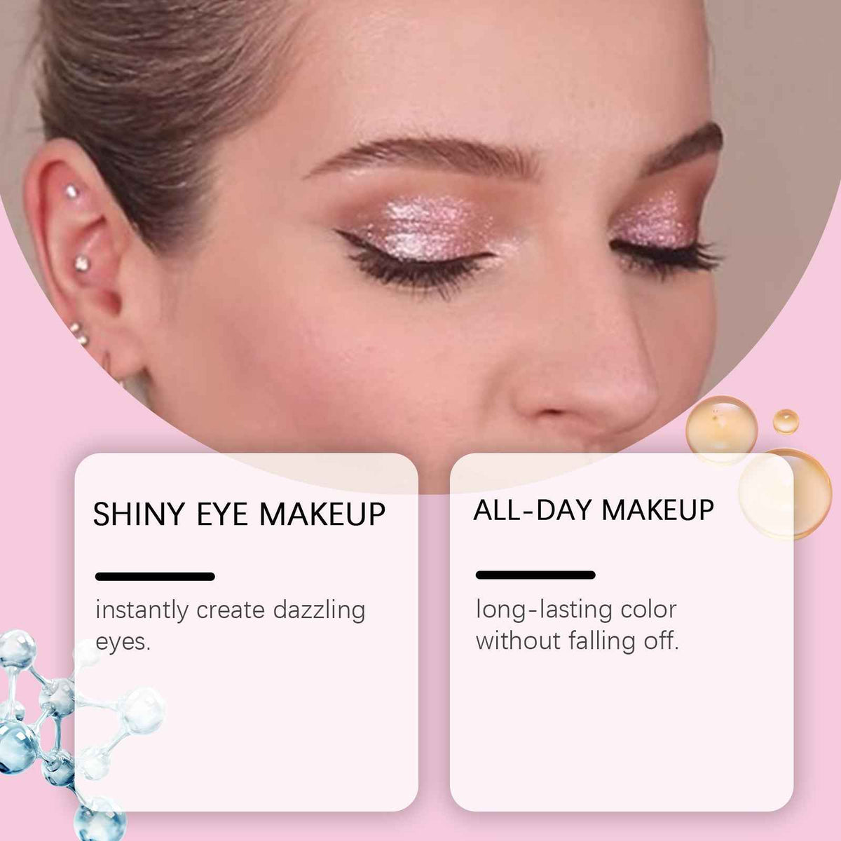 Sombra Líquida Perla Zephoco, Natural de Larga Duración para Maquillaje de Fiesta