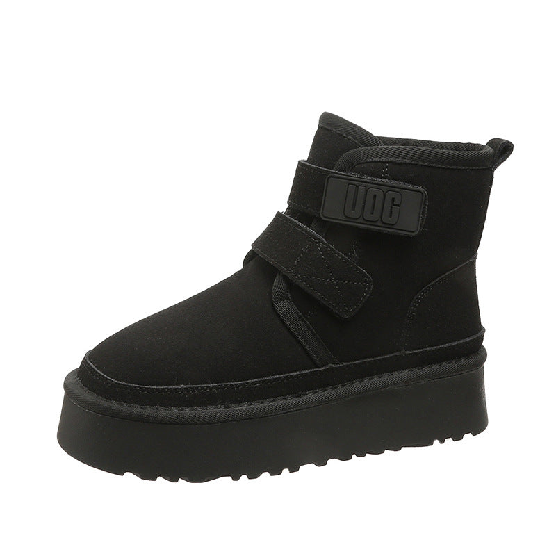 Botas de Nieve de Suela Gruesa y Forro de Piel Sintética para Mujeres