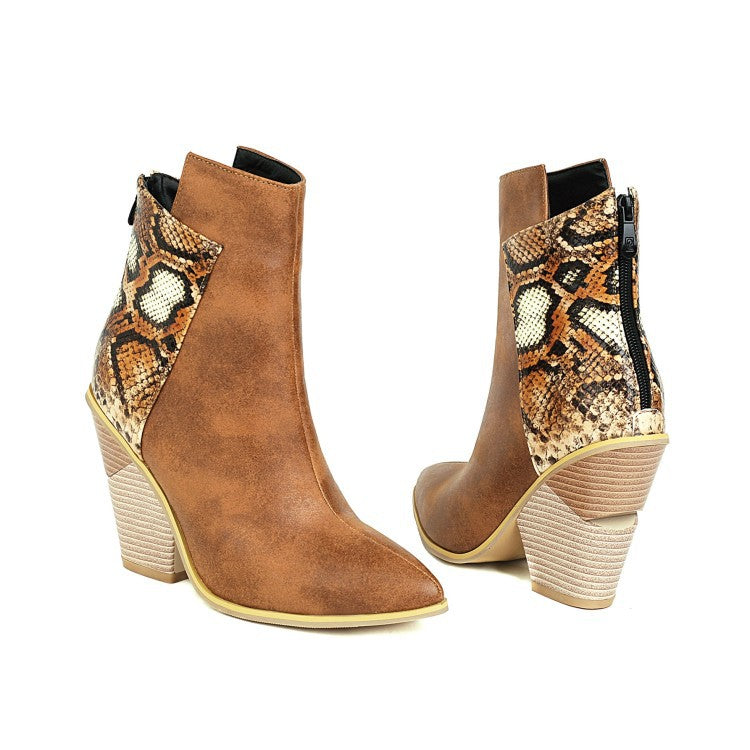 Botines de Mujer con Punta Fina y Tacones Altos - Moda Tallas Grandes