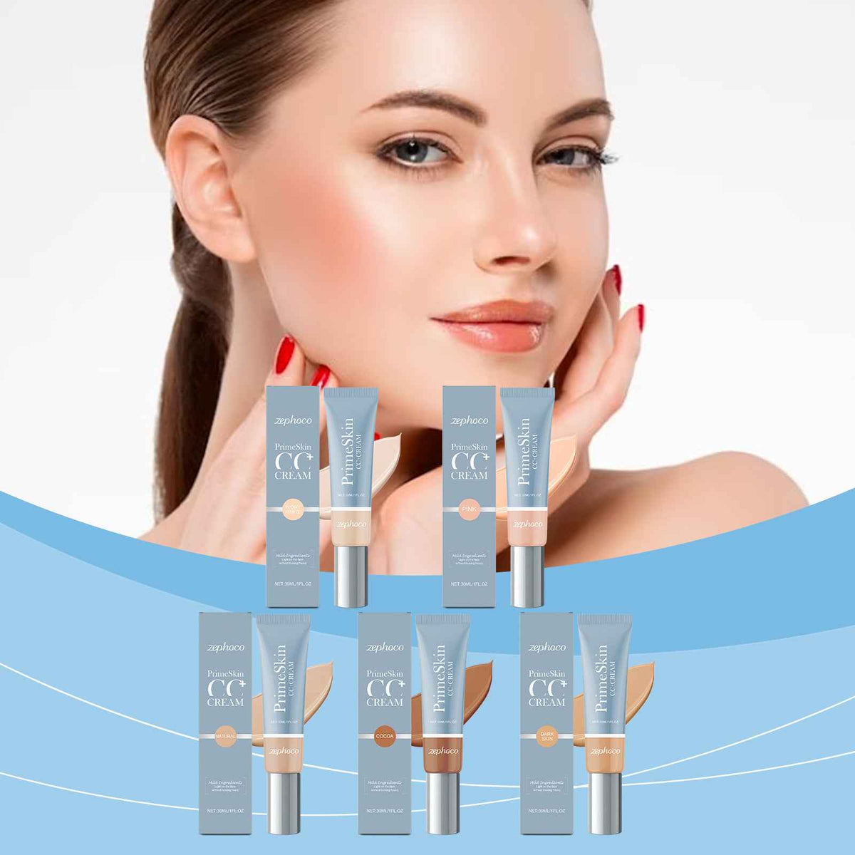 Base Líquida Zephoco Serie Nutritiva, Hidratante, Iluminadora y Matificante para Maquillaje Natural