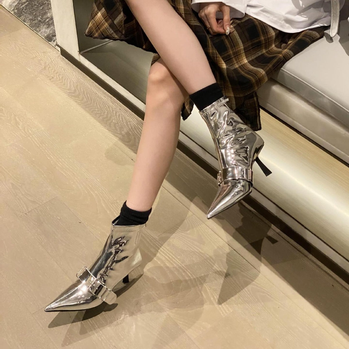 Botas Martin para mujer con cierre y hebilla, cortas y elegantes