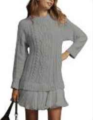 Comfortable Casual Fashion Knit Sweater with Cable Pattern for Women