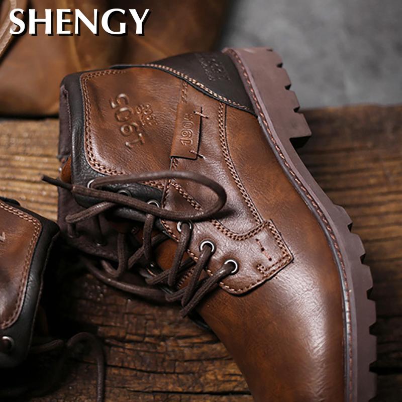 Botas Hombre Retro Estilo Vintage — Tobílleras con Cordones