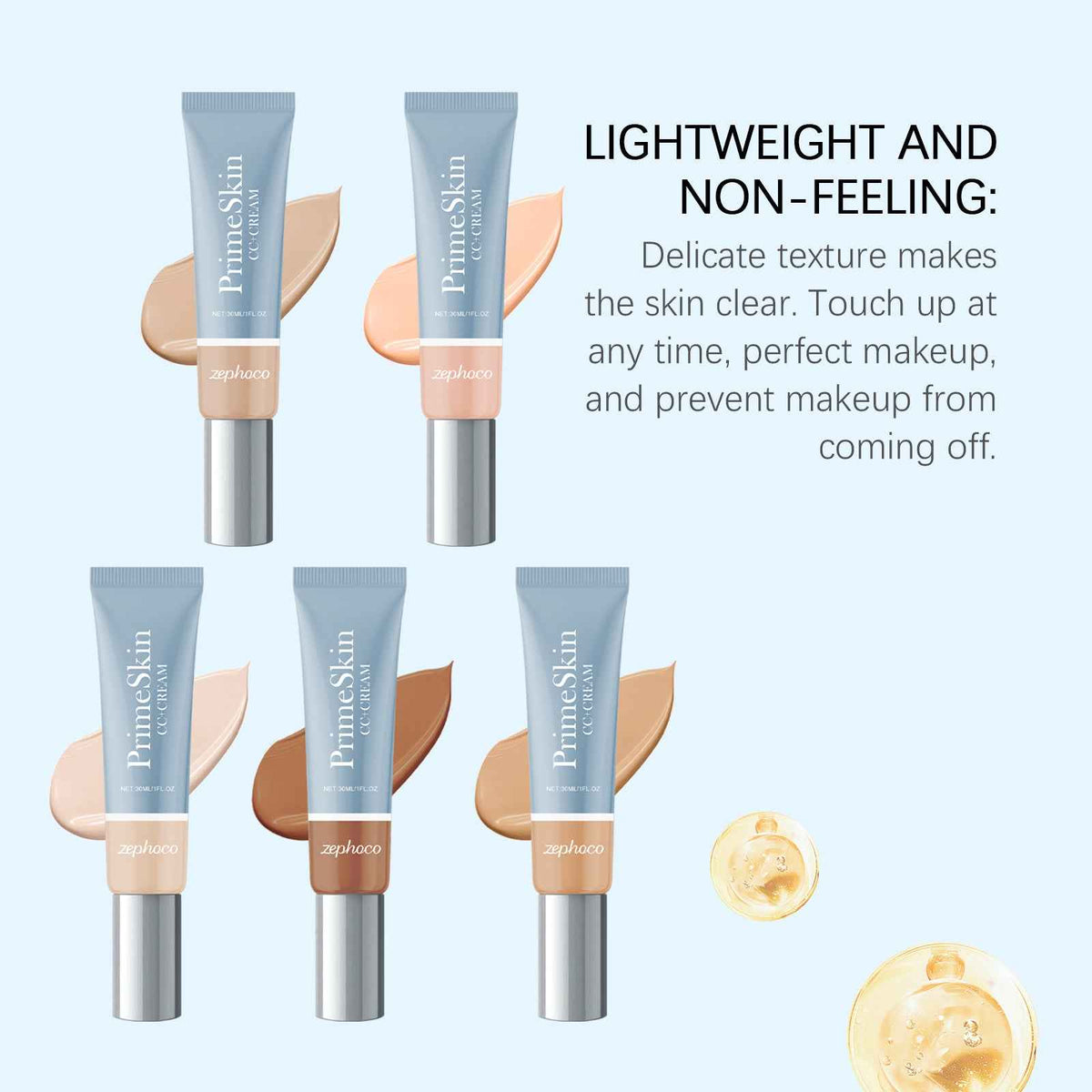Base Líquida Zephoco Serie Nutritiva, Hidratante, Iluminadora y Matificante para Maquillaje Natural