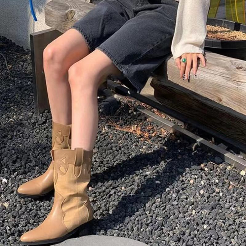 Botas Cowboy Western de Verano para Mujer - Estilo Coreano con Punta Retro