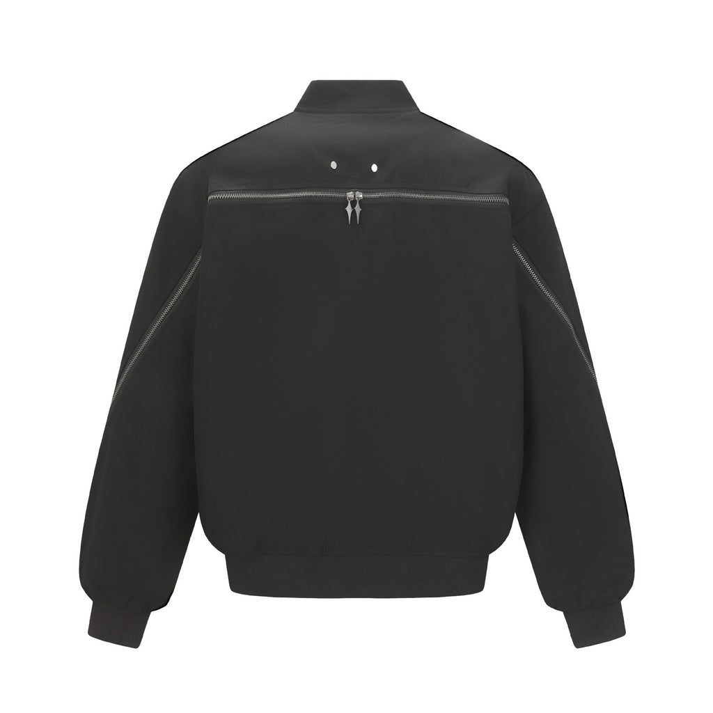 Solid Color Long Sleeve Baseball Collar Loose Fit Jacket for Men