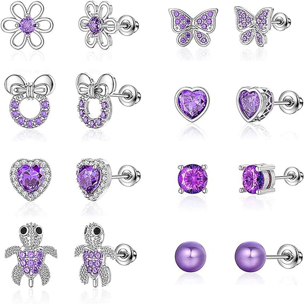 Hot Pearl Butterfly Love Flower Bow Knot Ear Pin Jewelry 8-piece Set