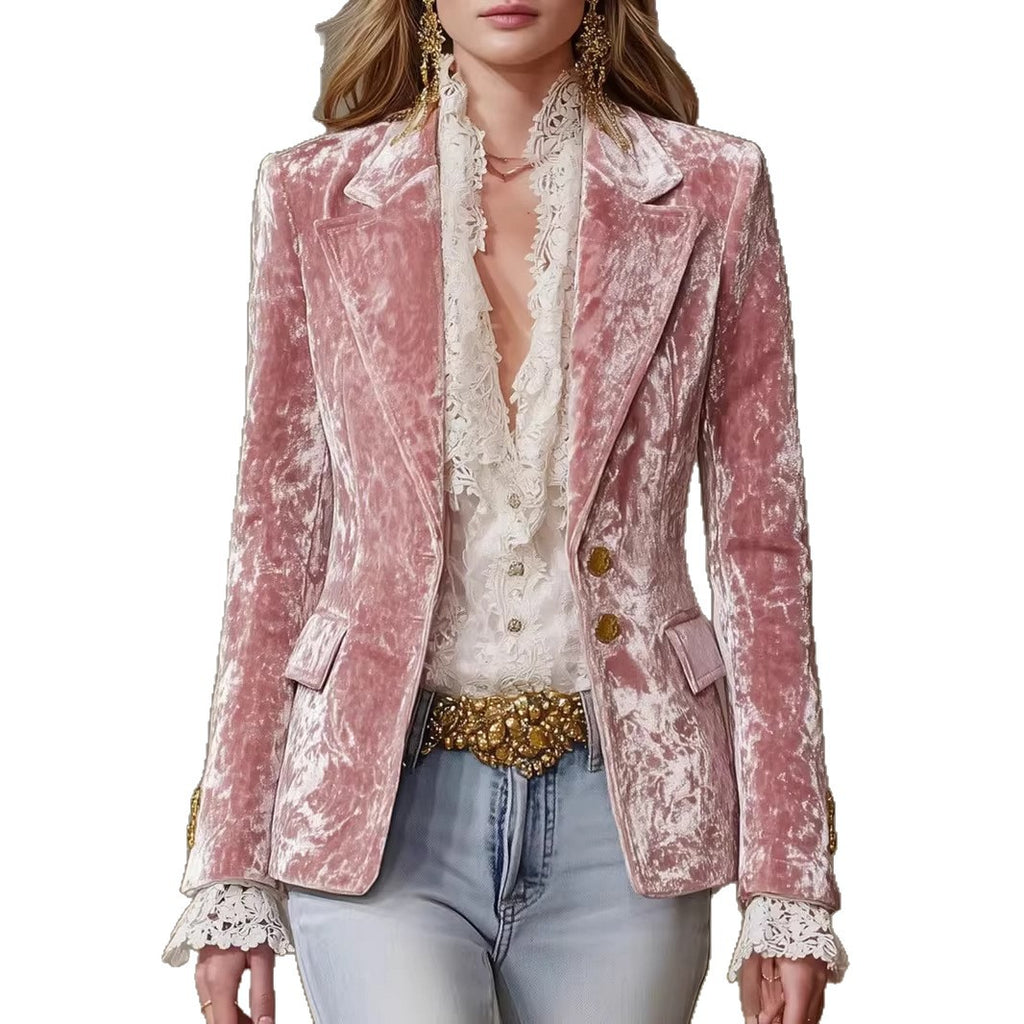 Fashionable Slim Fit Suit Jacket with Lapel and Pocket for Women, Long Sleeve, Casual Wear