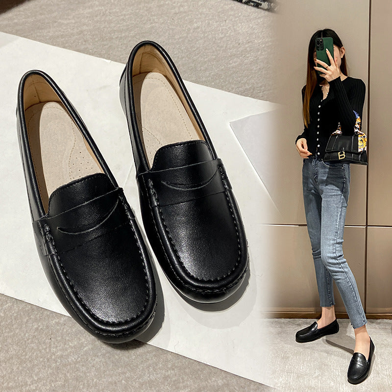 Zapatos planos tipo frijol, calzado casual para mujeres modernas