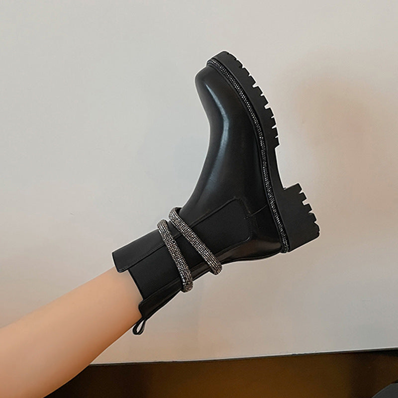 Botas Martin Internas para Mujer con Suela Gruesa - Estilo Británico