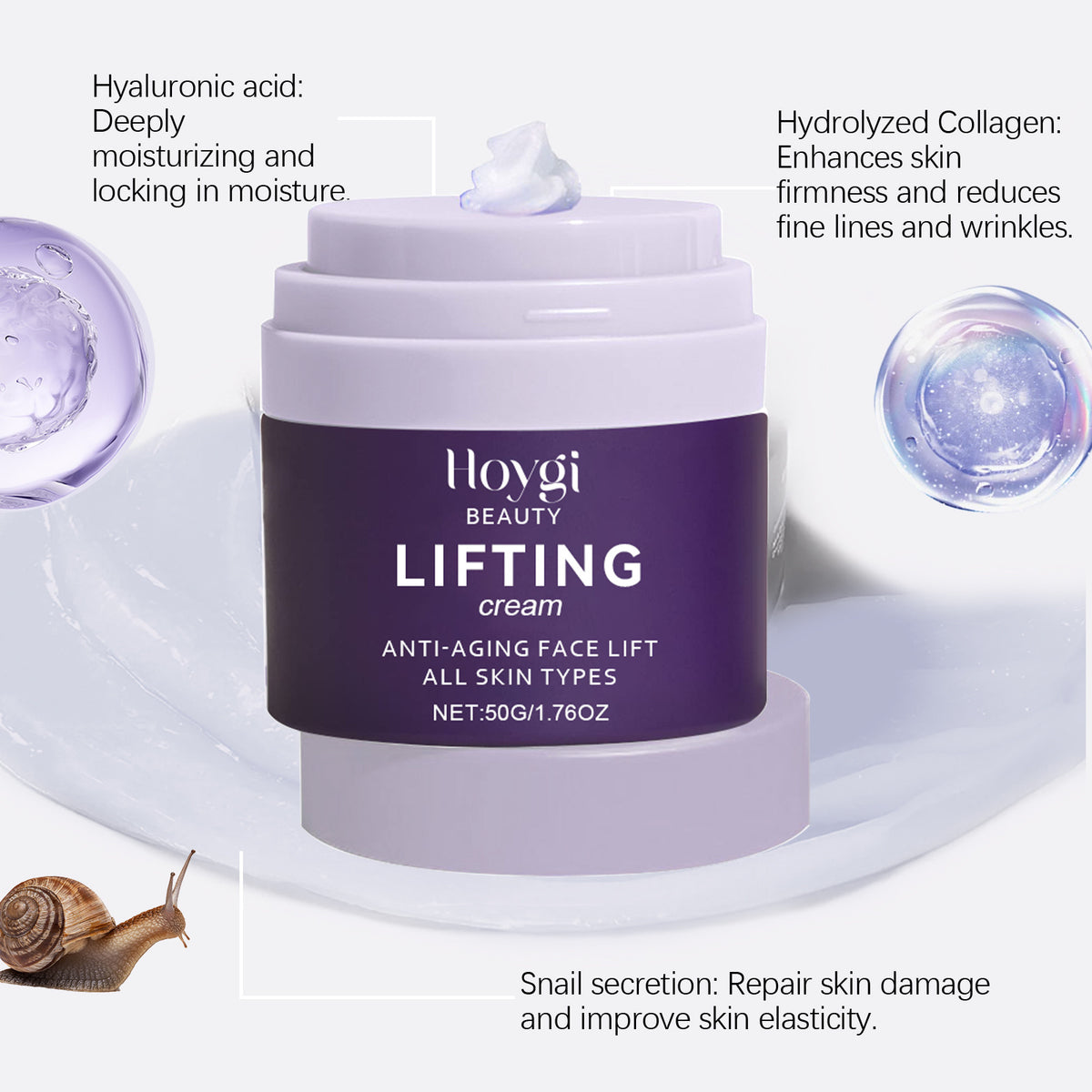 Crema Facial Hidratante Profunda para Suavizar Líneas Finas y Iluminar el Cutis