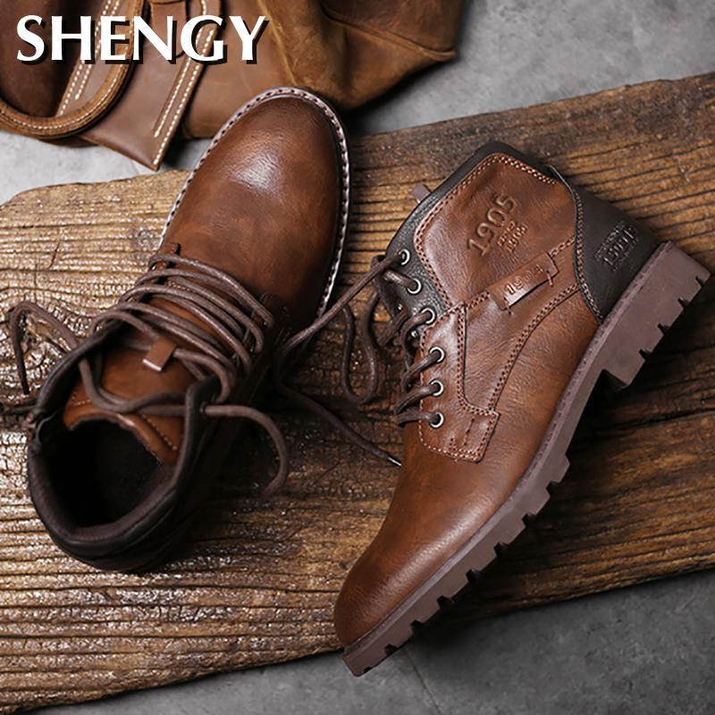 Botas Hombre Retro Estilo Vintage — Tobílleras con Cordones