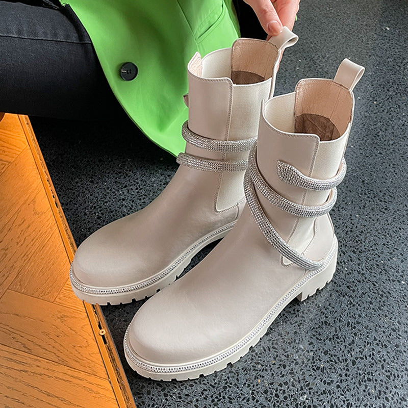 Botas Martin Internas para Mujer con Suela Gruesa - Estilo Británico