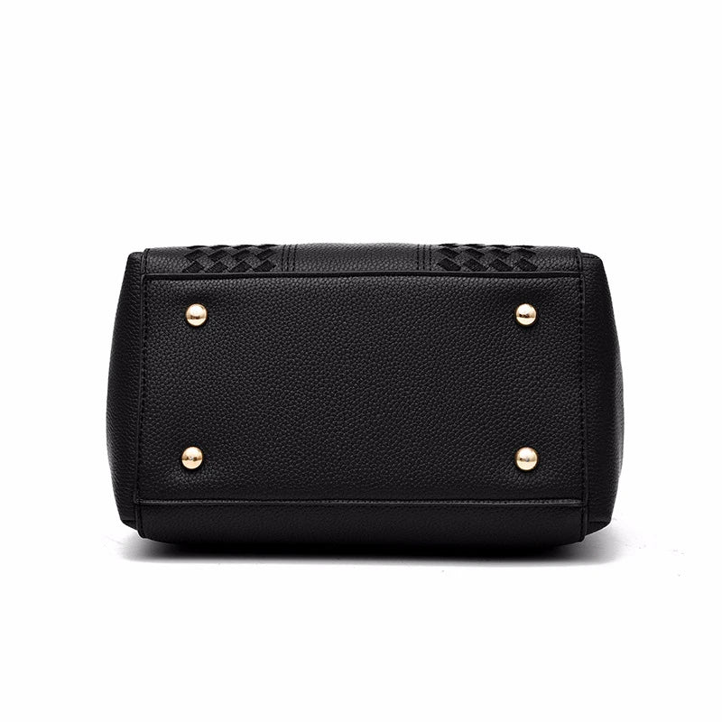 Bolso Bandolera Bordado de Piel para Mujer, con Pompón Decorativo