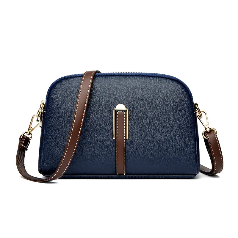 Bolso de Cuero Genuino para Mujeres Diseño Lujo Bolso Mensajero Solapa
