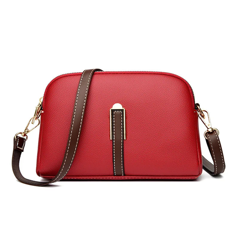 Bolso de Cuero Genuino para Mujeres Diseño Lujo Bolso Mensajero Solapa