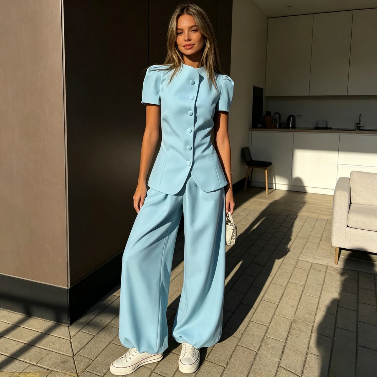 Conjunto 2 Piezas Blusa y Pantalón Ancho Mujer | Casual Chic 2026