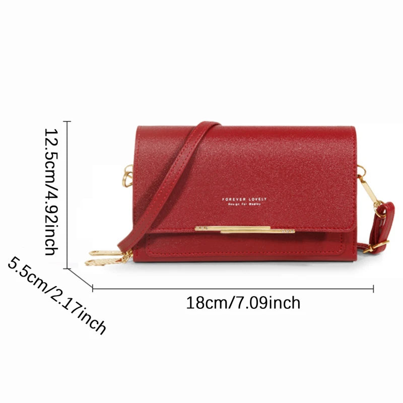 Bolso Cartera Estilo Coreano para Mujer, Multi-Tarjetas, Gran Capacidad, Bolso de Hombro Casual para Móvil