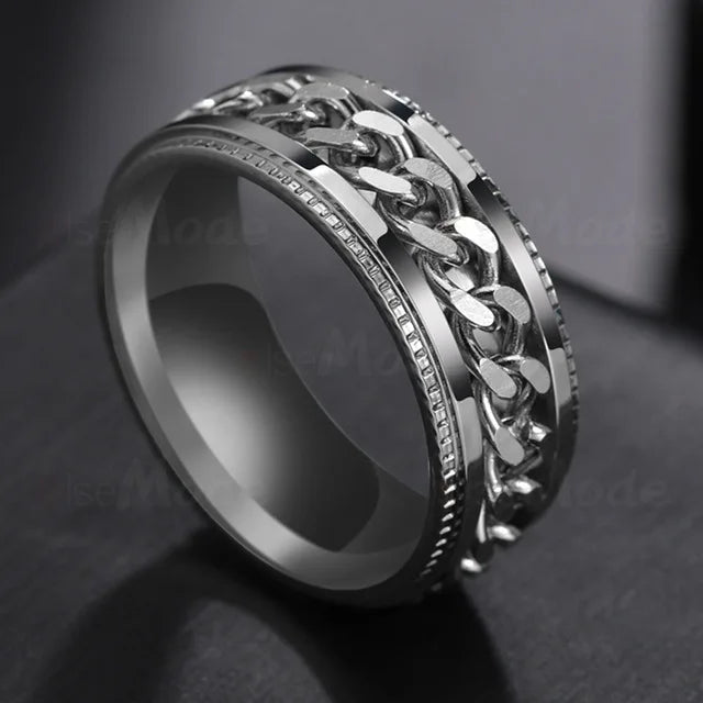 Anillo Giratorio de Acero Inoxidable para Hombre - Alta Calidad y Estilo Spinner Punk