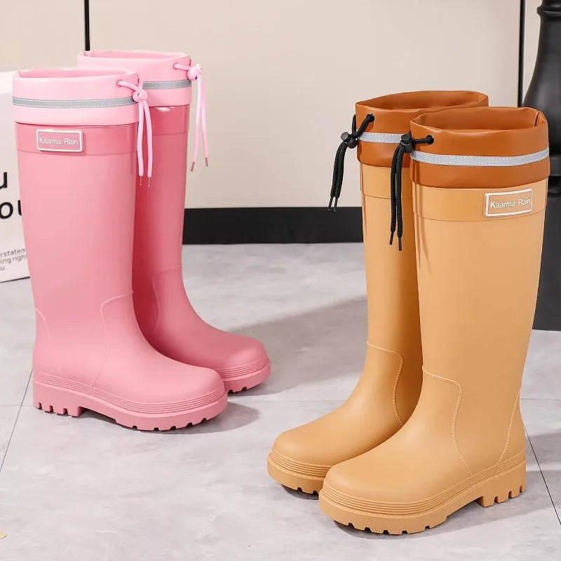 Botas de Lluvia para Mujer, Media Caña, Impermeables, Forro Cálido de Algodón, Ideales para Jardín e Invierno
