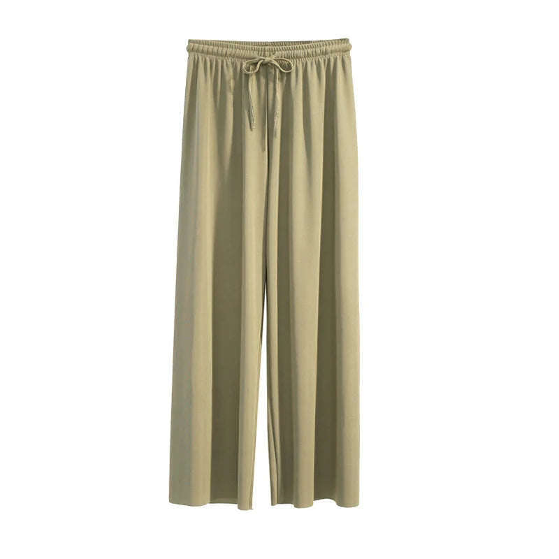 Pantalones de Pierna Ancha a la Altura del Tobillo para Mujer - Casual Verano