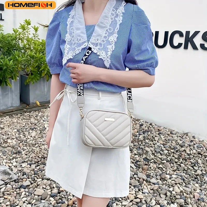 HOMEFISH Bolso de Hombro de Piel PU de Alta Calidad, Bolso Bandolera Sencillo y Casual para Mujer