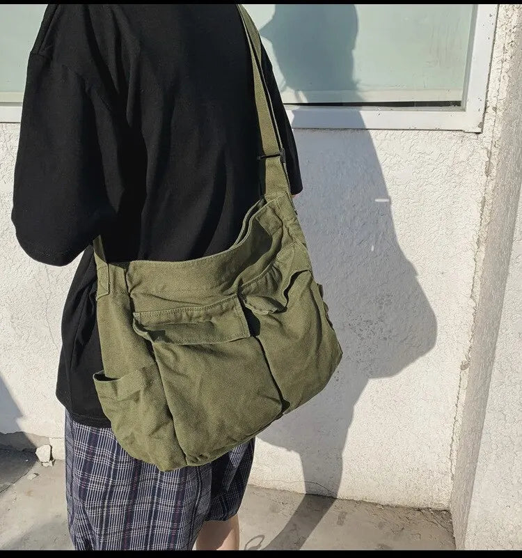 Bolso de Hombro de Lona Vintage Clásico para Mujer, Bandolera Suave de Viaje, Gran Capacidad