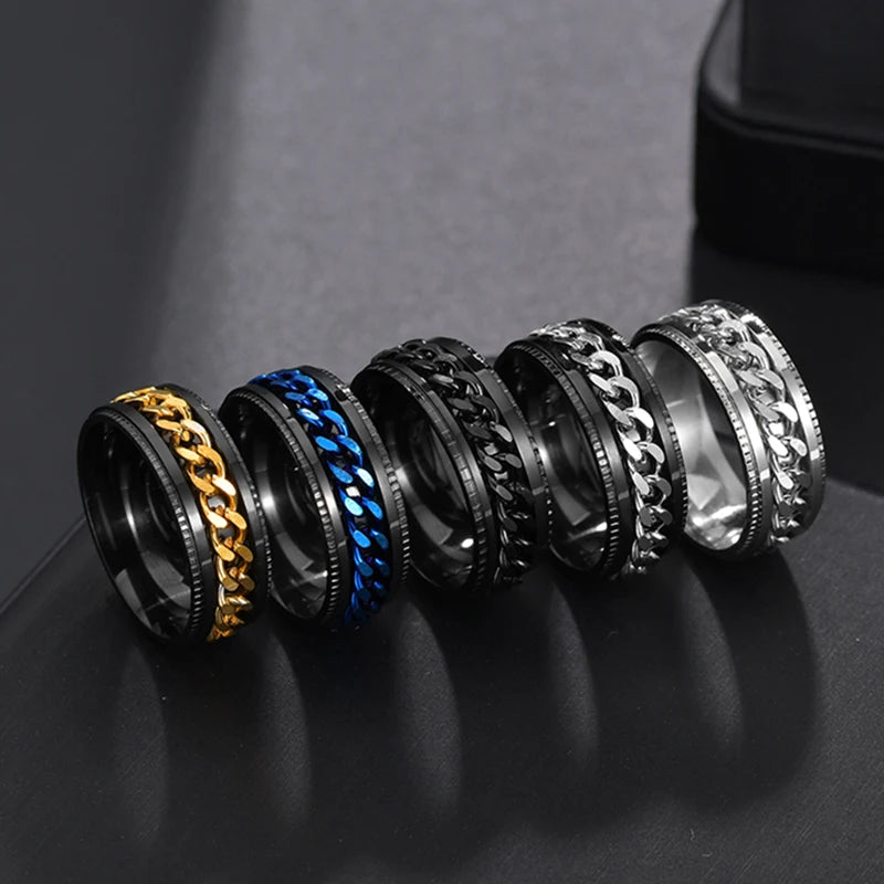 Anillo Giratorio de Acero Inoxidable para Hombre - Alta Calidad y Estilo Spinner Punk